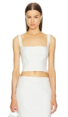 Helsa Eyelet Corset Top In 复古白