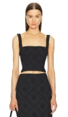 Helsa Eyelet Corset Top In 黑色