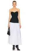 Helsa Faille Colorblock Midi Dress In 黑色、白色