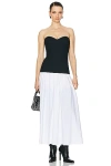 Helsa Faille Colorblock Midi Dress In Black & White