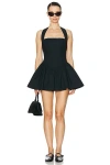 Helsa Faille Halter Mini Dress In Black
