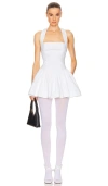 Helsa Faille Halter Mini Dress In White