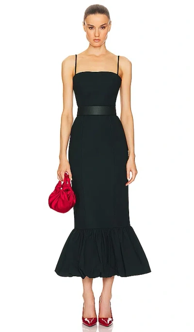 Helsa Faille Midi Dress In 黑色