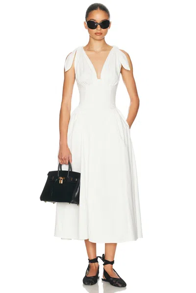 Helsa Fairweather Midi Dress In White