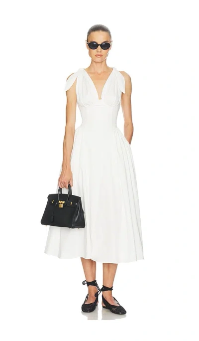 Helsa Fairweather Midi Dress In White