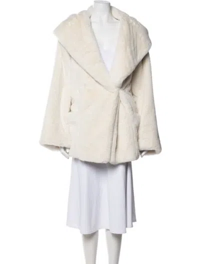 Pre-owned Helsa Faux Fur Coat In Neutrals