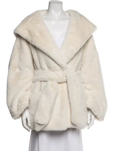 Pre-owned Helsa Faux Fur Coat W/ Tags In Neutrals