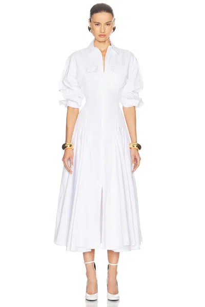 Helsa Godet Shirt Dress In White