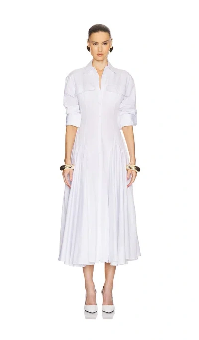 Helsa Godet Shirt Dress In White