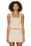 Helsa Halden Square Neck Tank In Oyster