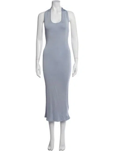 Pre-owned Helsa Halterneck Long Dress In Blue