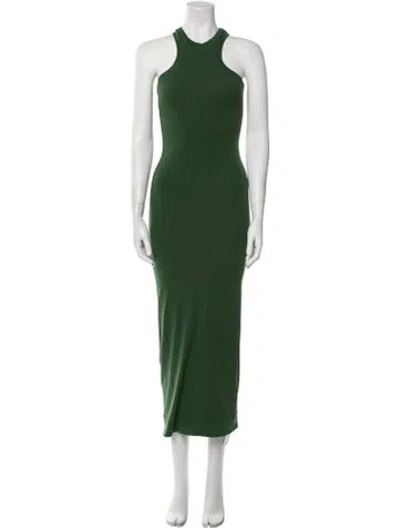 Pre-owned Helsa Halterneck Long Dress In Green
