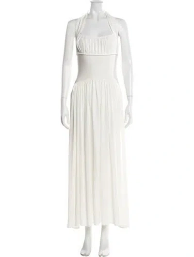 Pre-owned Helsa Halterneck Long Dress W/ Tags In Neutral