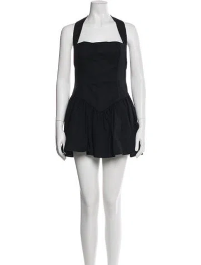 Pre-owned Helsa Halterneck Mini Dress In Black