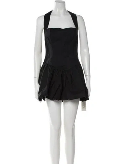 Pre-owned Helsa Halterneck Mini Dress In Black