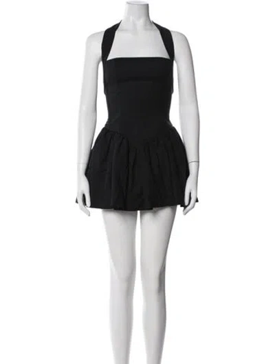 Pre-owned Helsa Halterneck Mini Dress In Black