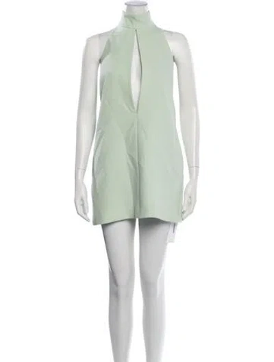 Pre-owned Helsa Halterneck Mini Dress In Green