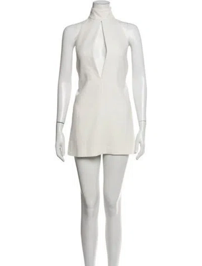 Pre-owned Helsa Halterneck Mini Dress In Neutrals