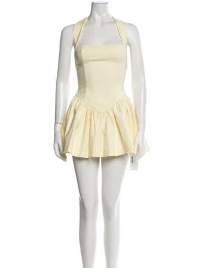 Pre-owned Helsa Halterneck Mini Dress W/ Tags In Neutrals