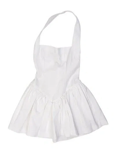 Pre-owned Helsa Halterneck Mini Dress In White