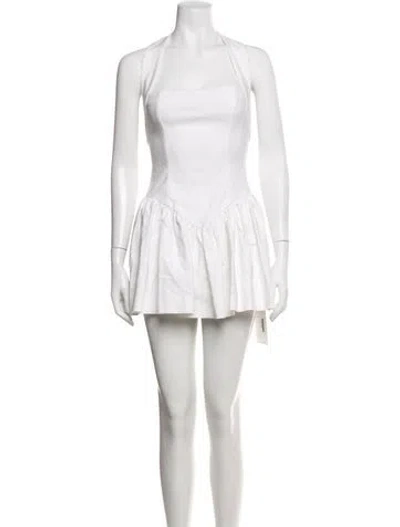 Pre-owned Helsa Halterneck Mini Dress In White