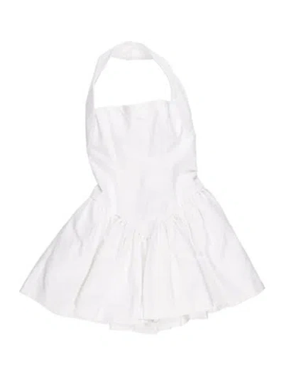 Pre-owned Helsa Halterneck Mini Dress In White