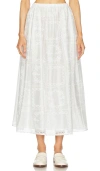 Helsa Handkerchief Midi Skirt In 白色