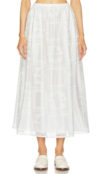 Helsa Handkerchief Midi Skirt In White