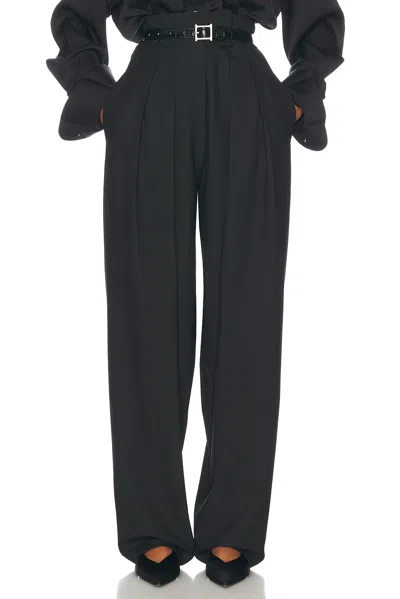 Helsa High Waist Pleated Suit Trouser In Black