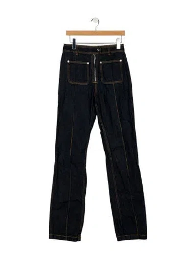 Pre-owned Helsa High-rise Straight Leg Jeans In Black