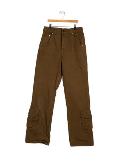 Pre-owned Helsa High-rise Straight Leg Jeans In Brown