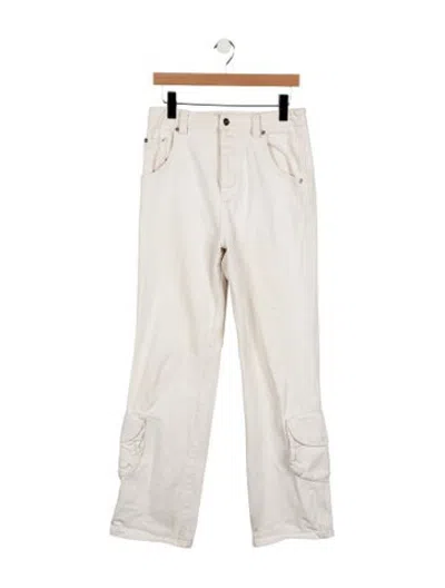 Pre-owned Helsa High-rise Straight Leg Jeans In White