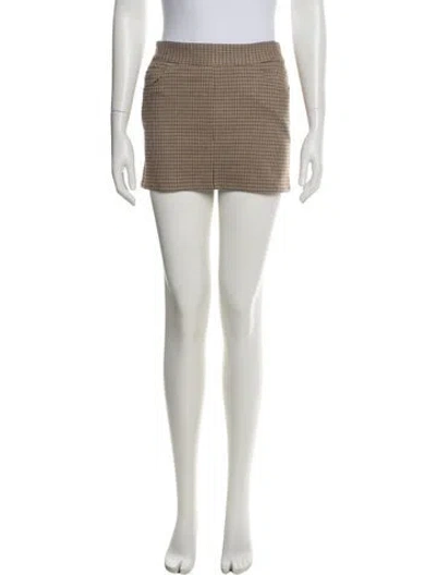 Pre-owned Helsa Houndstooth Print Mini Skirt In Neutral