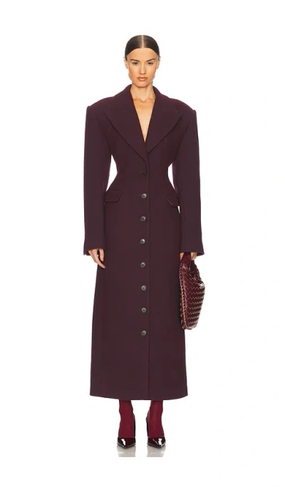 Helsa Italian Wool Blend Topcoat In Burgundy