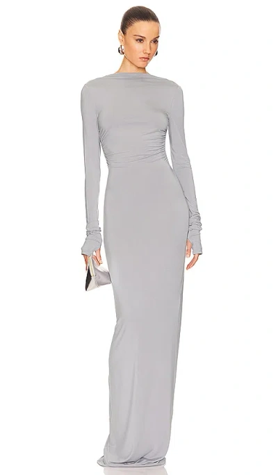 Helsa Jersey Backless Maxi Dress In Dove Grey