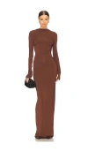 Helsa Jersey Backless Maxi Dress In Chocolate Au Lait