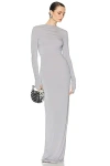 Helsa Jersey Backless Maxi Dress In Dove Grey