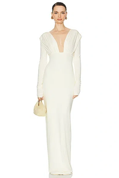 Helsa Jersey Deep V Maxi Dress In Sunlight Yellow