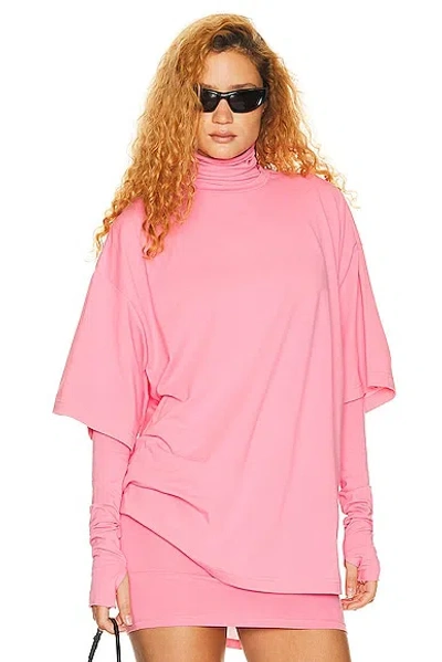 Helsa Jersey Oversized Tee In Very Pink