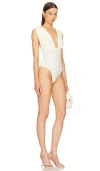 Helsa Jersey Sleeveless Bodysuit In Yellow