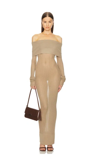 Helsa Justin Maxi Dress In 米色