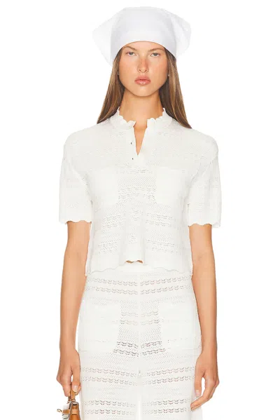 Helsa Kaitltn Scalloped Top In White