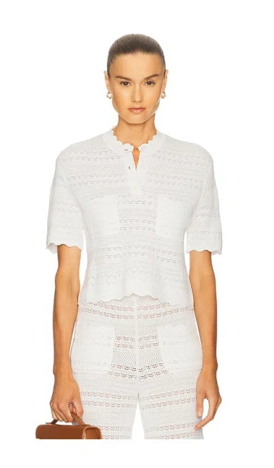 Helsa Kaitltn Scalloped Top In White
