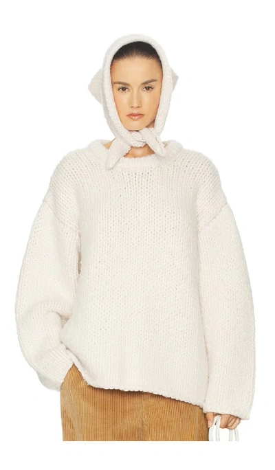 Helsa Kelcey Hand Knit Crewneck In White
