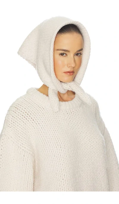 Helsa Kelcey Hand Knit Kerchief Scarf In White