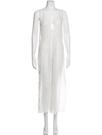 Pre-owned Helsa Lace Pattern Lace Trim Embellishment Nightgown In White