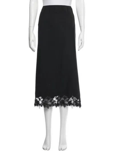 Pre-owned Helsa Lace Pattern Midi Length Skirt In Black