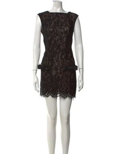 Pre-owned Helsa Lace Pattern Mini Dress W/ Tags In Black