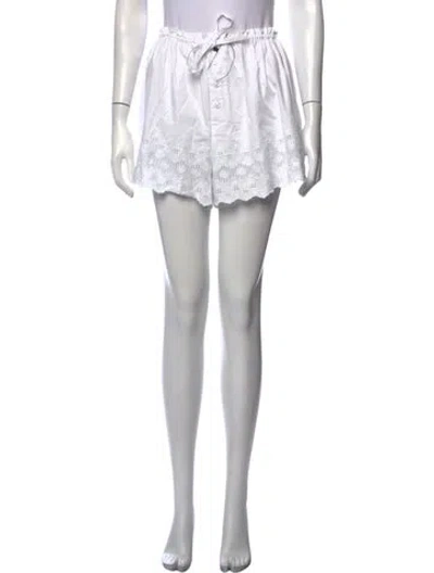 Pre-owned Helsa Lace Pattern Mini Shorts W/ Tags In White