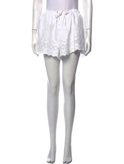 Pre-owned Helsa Lace Pattern Mini Shorts W/ Tags In White